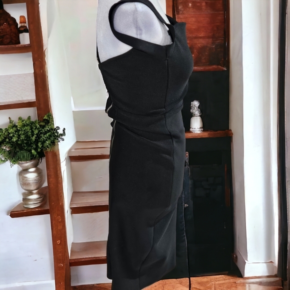 Dalia Macphee black bodycon Midi dress Size Medium NWOT - Picture 3 of 6